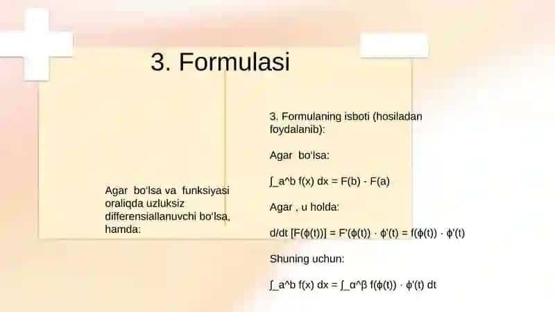 Aniq integralda o'zgaruvchini almashtirish 4
