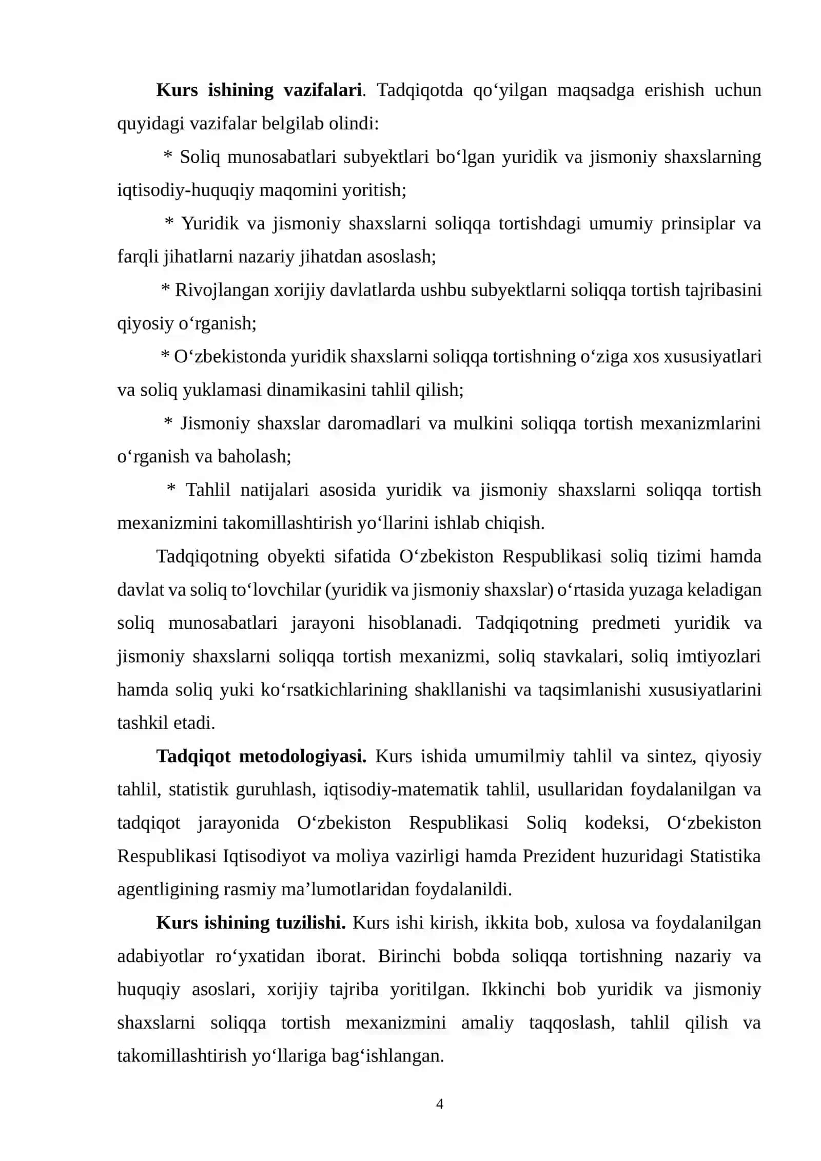 «Yuridik va jismoniy shaxslarni soliqqa tortishning o‘ziga xos o‘xshashlik hamda farqli jihatlari» 4