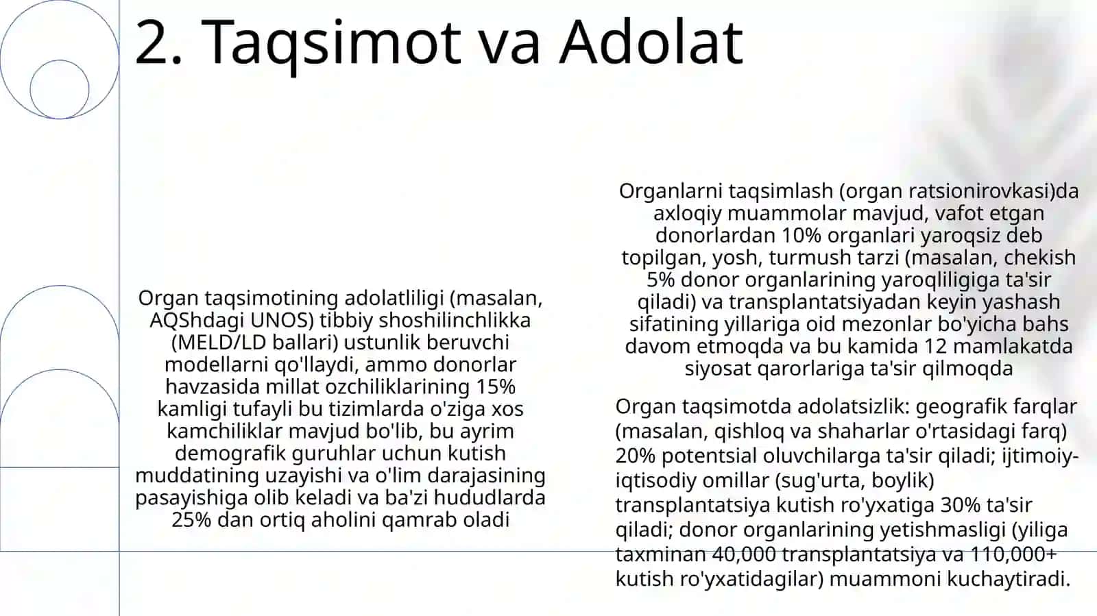 A'zolar transplantatsoyasi va uning muammolari 4