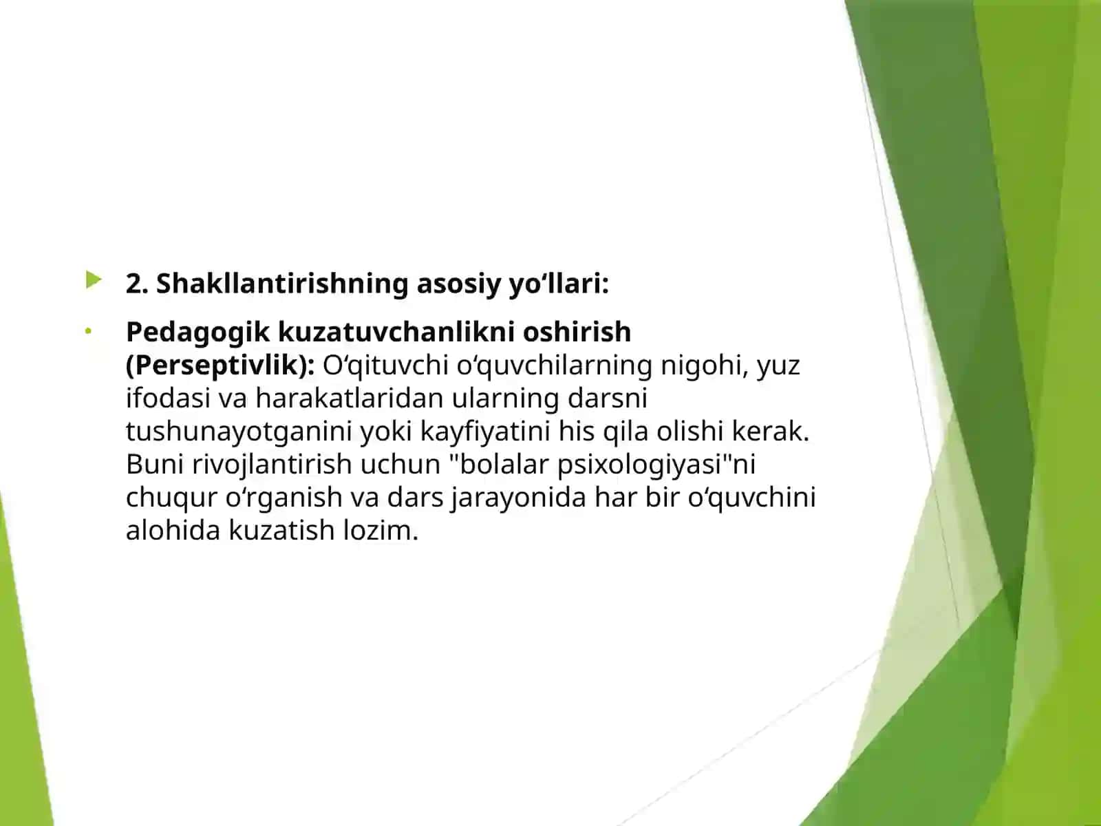 Pedagogik qobiliyatlarni shakllantirish va rivojlantirish yo‘llari 4