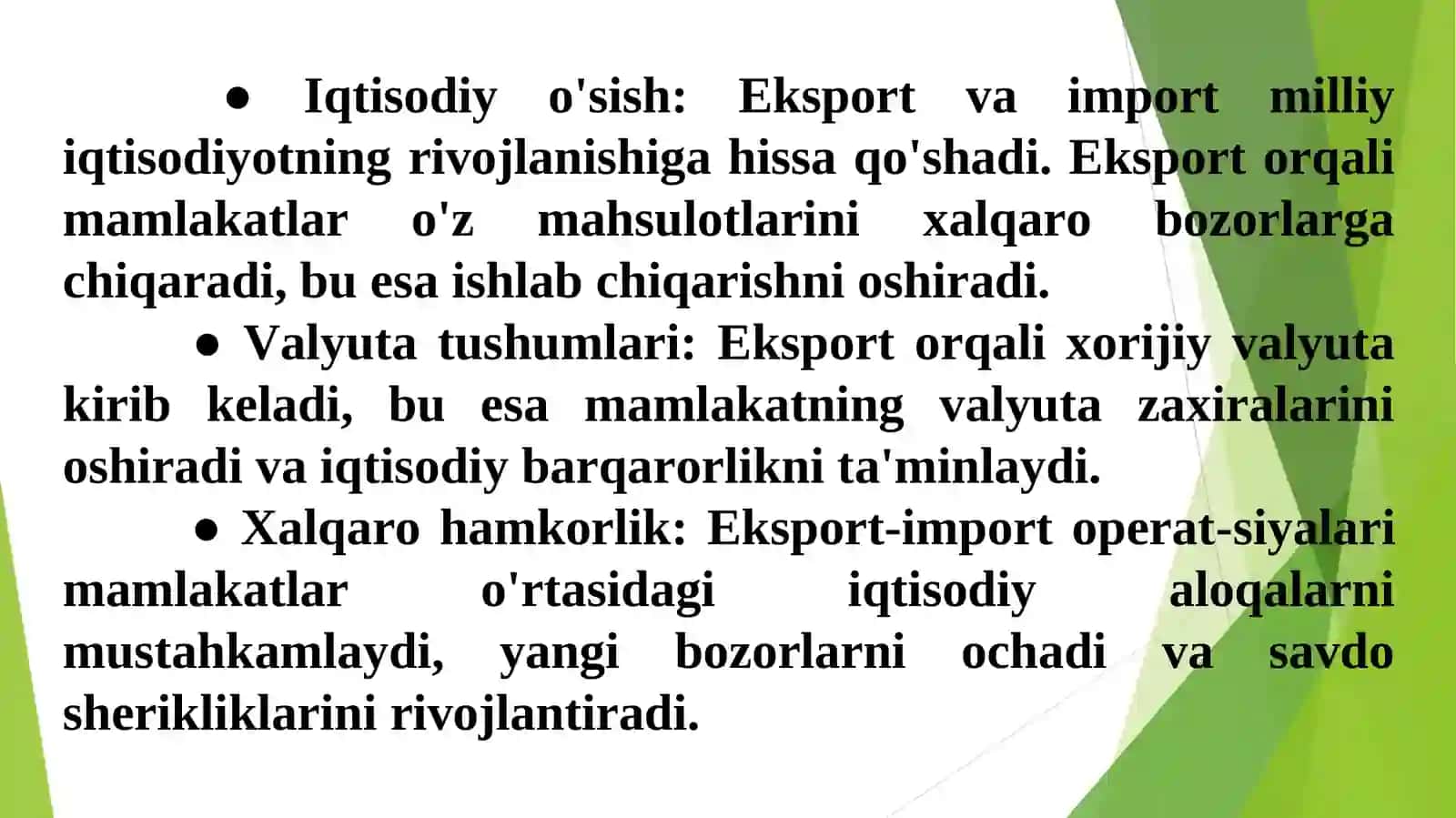 EKSPORT – IMPORT OPERATSIYALARINI SUG’URTALASH 4
