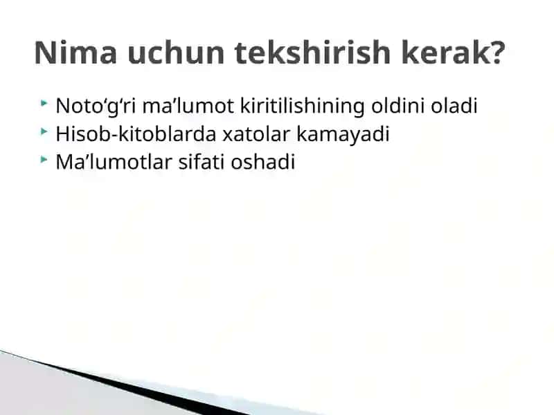 Elektron jadvallarda maʼlumotlar kiritilishini tekshirish 4