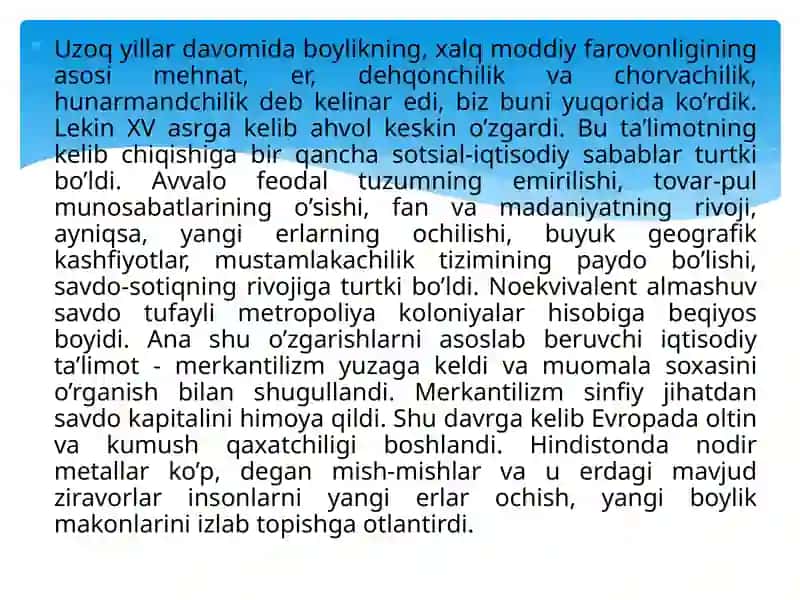 Merkantilizm iqtisodiy ta’limoti 4