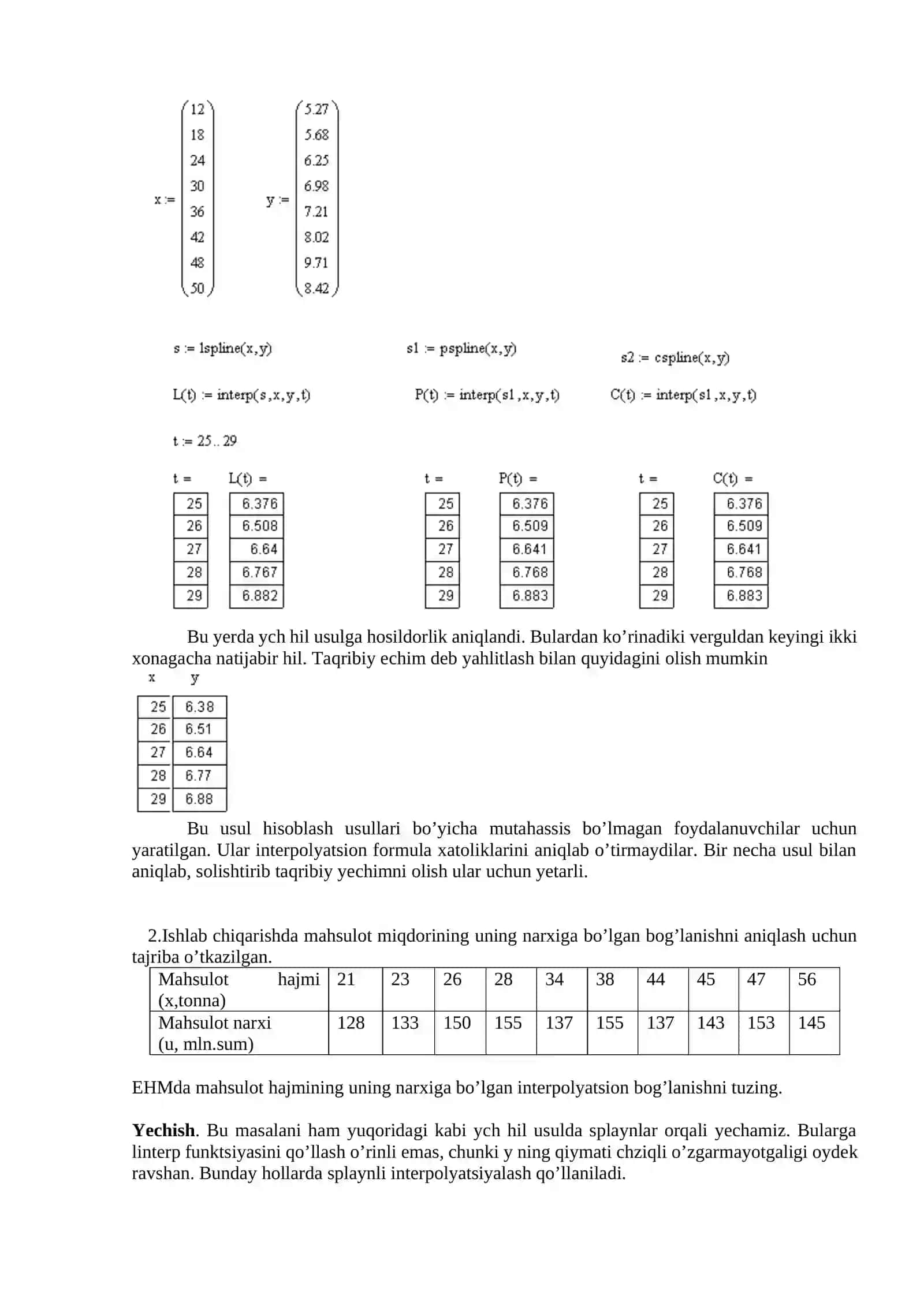 Mavzu. Lagranj interpolyasion koʻphadini qurish va xatoligini baholash 4