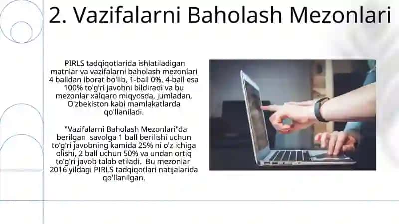 PIRLS Tadqiqotlarida foydalanilgan matn va topshiriqlar ustida ishlash 4
