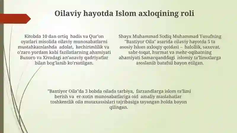 Farzand tarbiyasi va Islom ta'limi 4