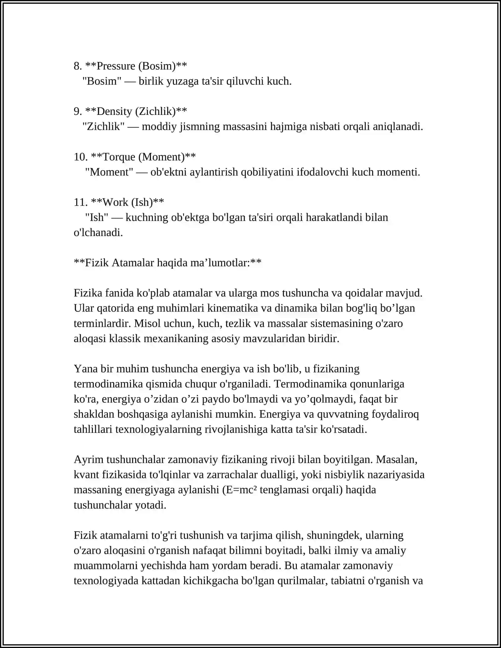 TRANSLATION OF THE TEXT AND TERMINOLOGY ON PHYSICS 4
