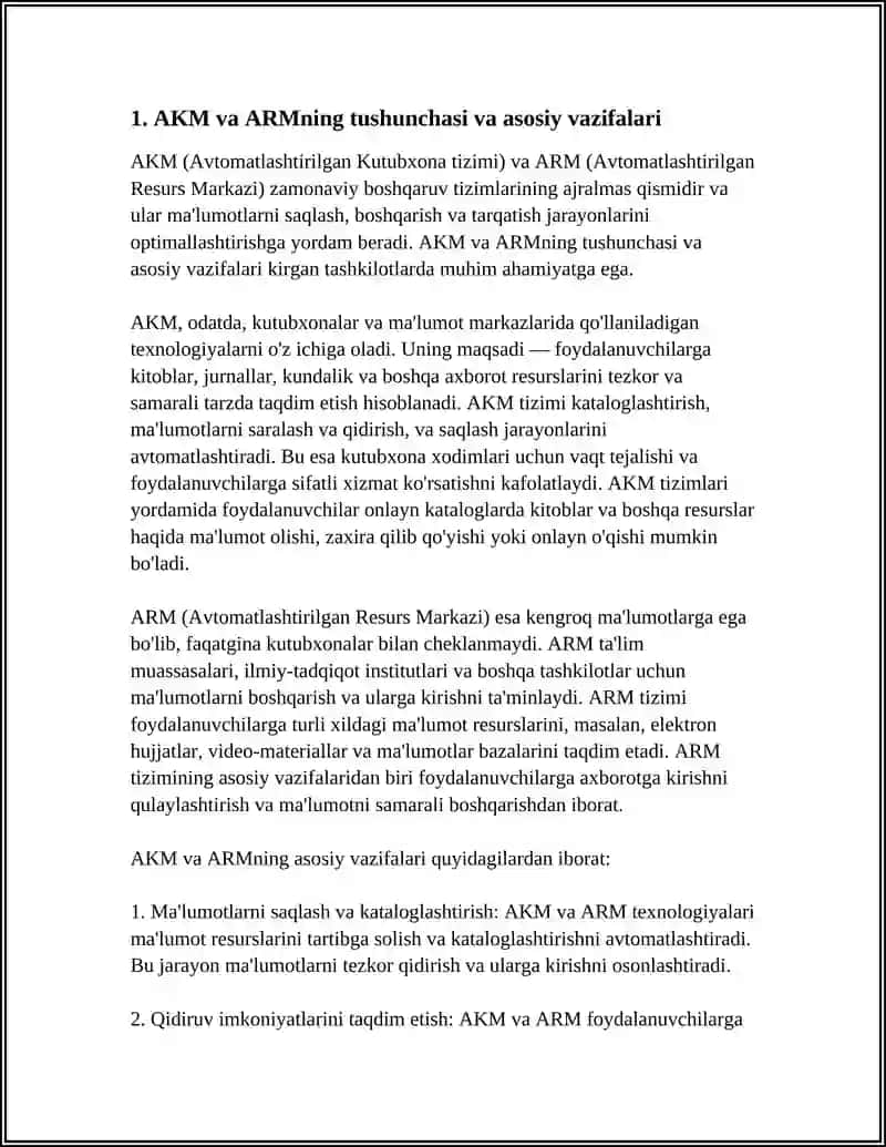 AKM VA ARMLARNING TASHKILIY TUZILMALARI VA BOSHQARUV XUSUSIYATLARI 4
