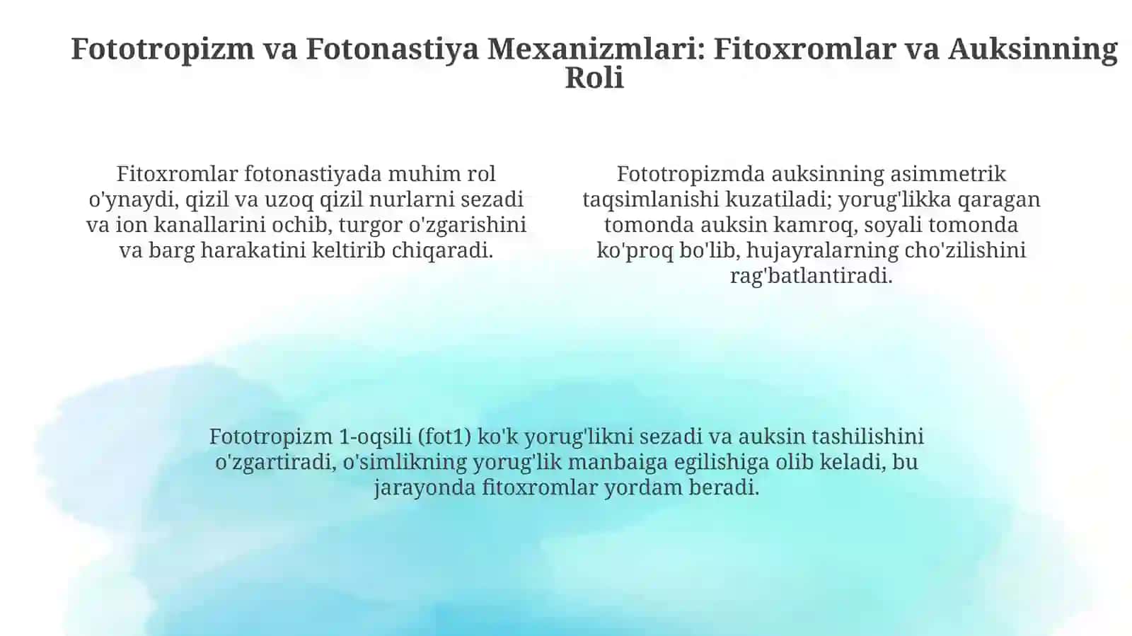 Fototropizm va Fotonastiya: Ta'riflar va Asosiy Tushunchalar 4