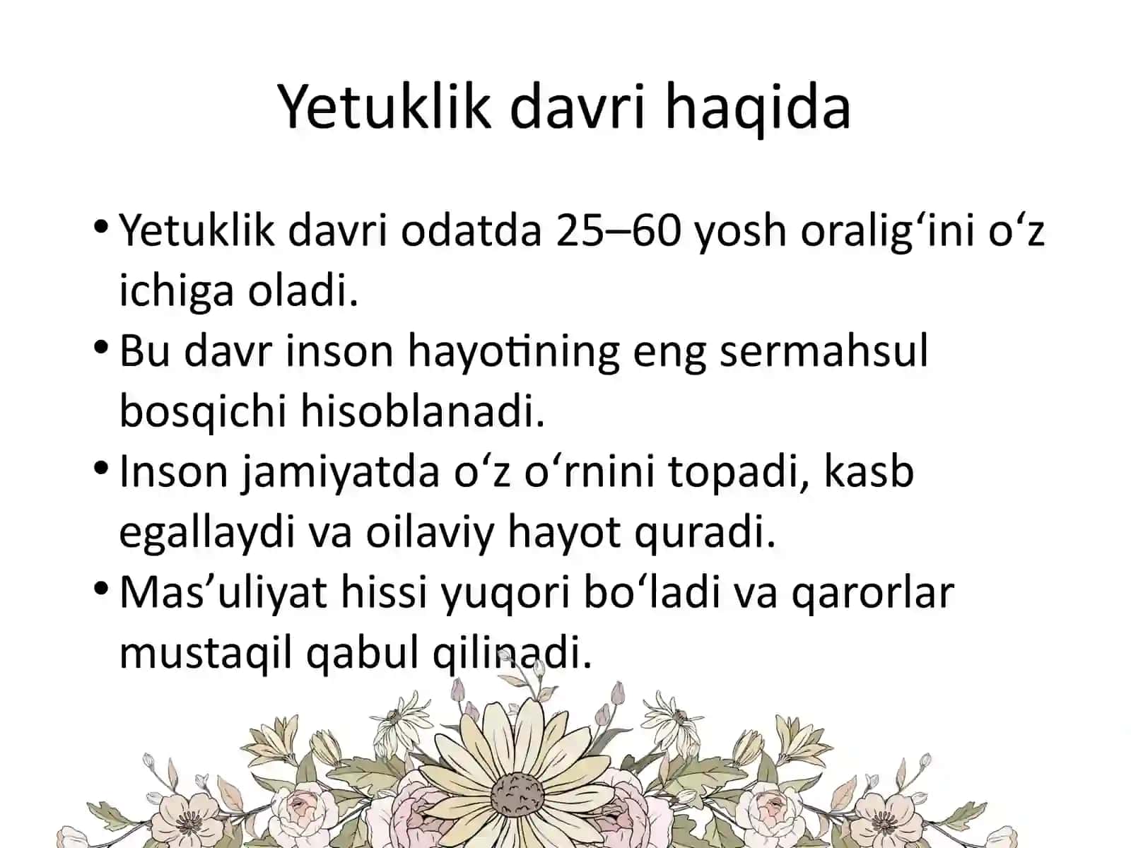 Yetuklik va keksalik davrining psixologik xususiyatlari 4