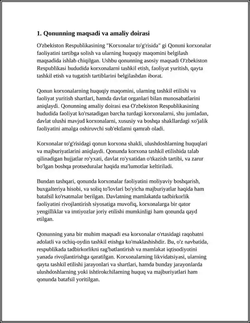 O'ZBEKISTON RESPUBLIKASI KORXONALAR TO'G'RISIDAGI QONUN 4