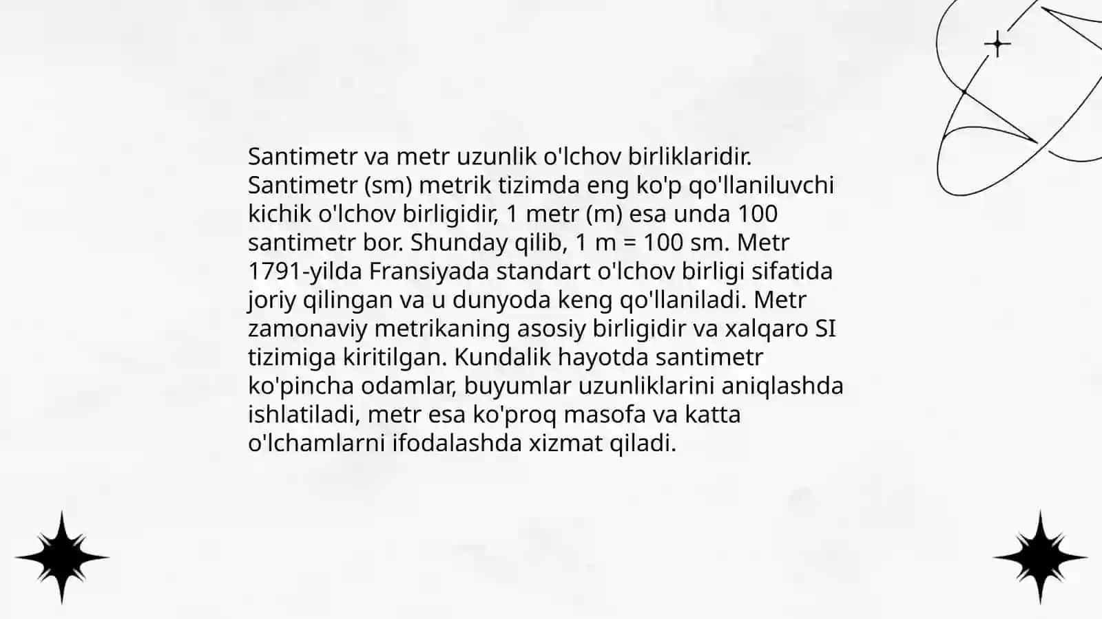 Boshlangʻich sinflarda uzunlik va yuza oʻlchov birliklari 4