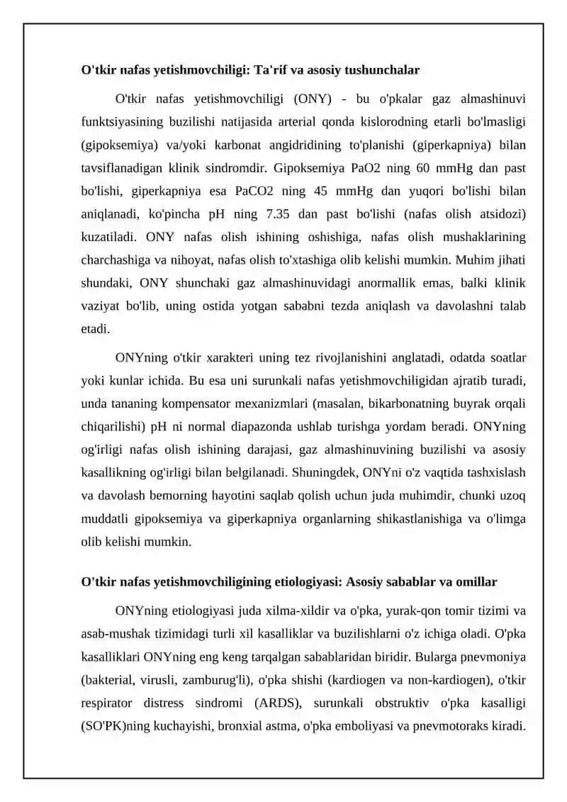 O'tkir nafas yetishmovchiligi (ONY) 4