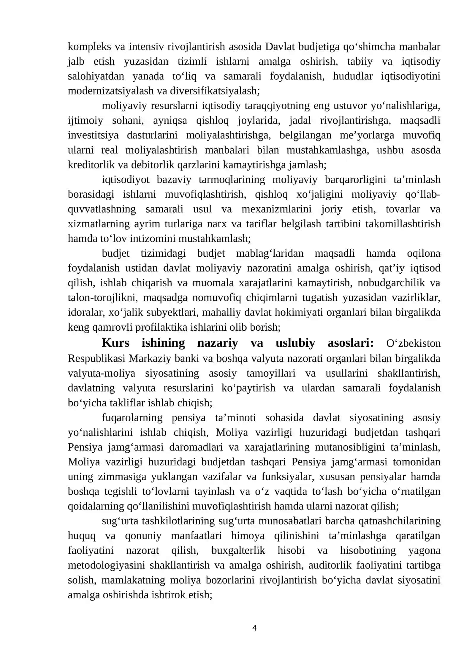 KURS ISHI: “Moliyaning mohiyati va vazifalari” 4