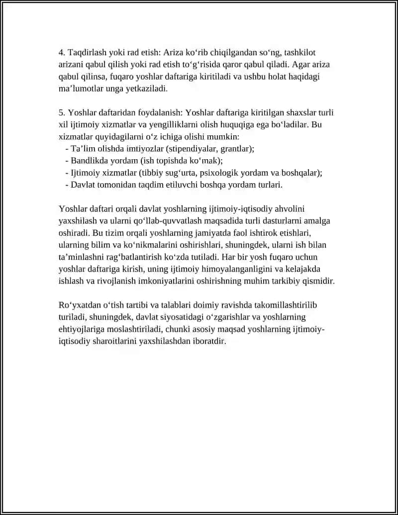 IJTIMOIY TAMINOTDA YOSHLAR DAFTARI 4