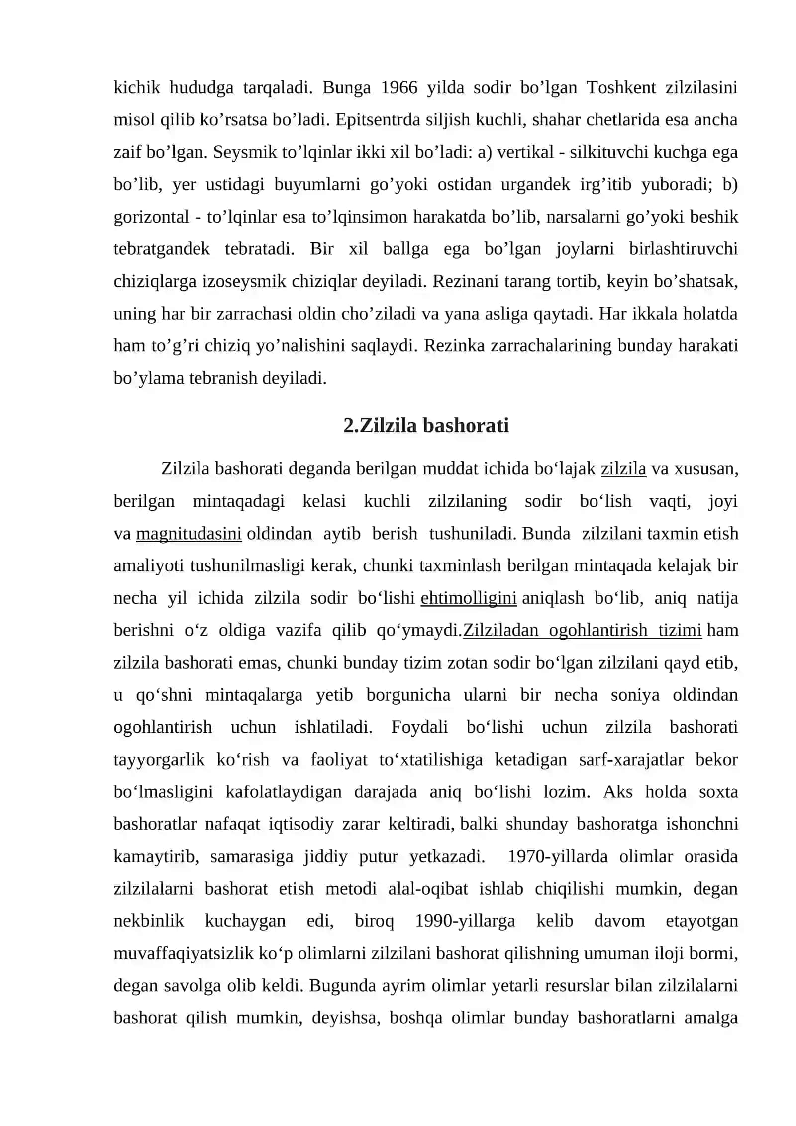 Zilzilaning bo'lish vaqtini bashorat qilish va uning oqibatlari 4
