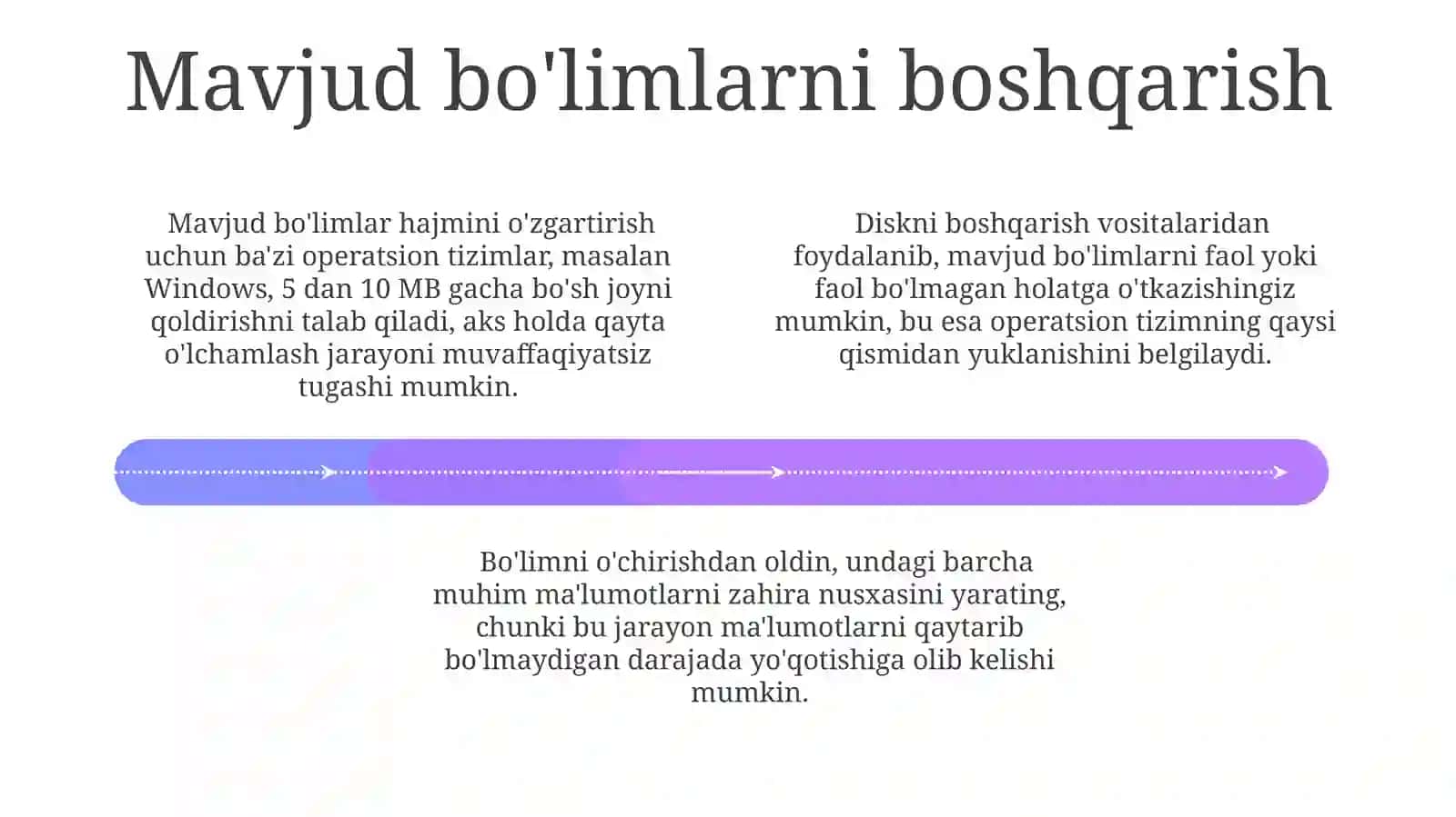 Disklarni bo'limlash va formatlash 4