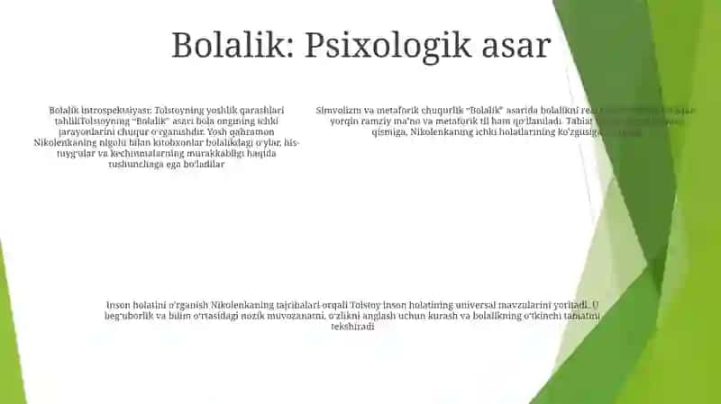 Tolstoy Tomonidan Yaratilgan Asarlar Haqida 4