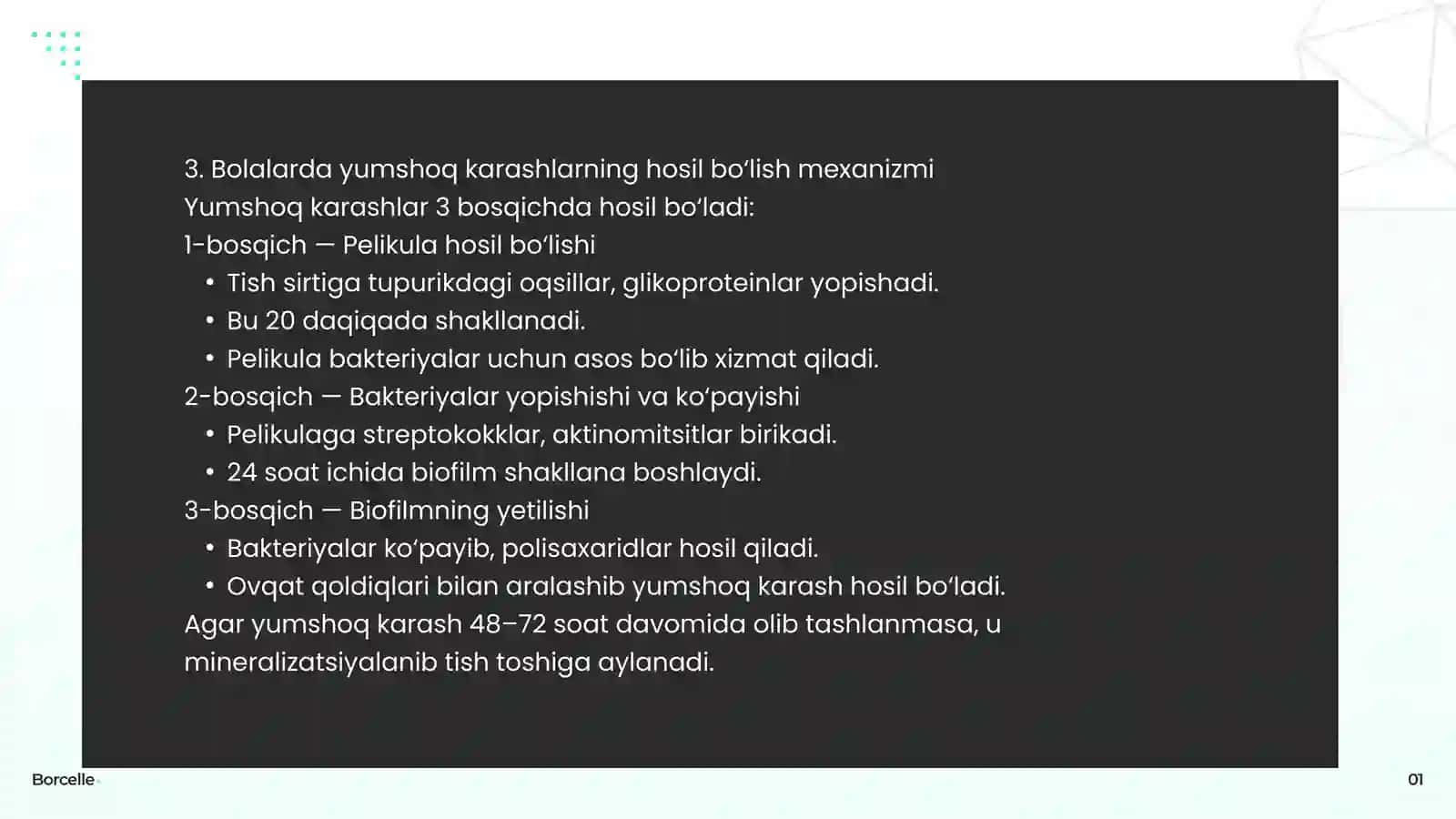 BOLALARDA TISHLARDA HOSIL BO‘LADIGAN YUMSHOQ KARASHLAR 4