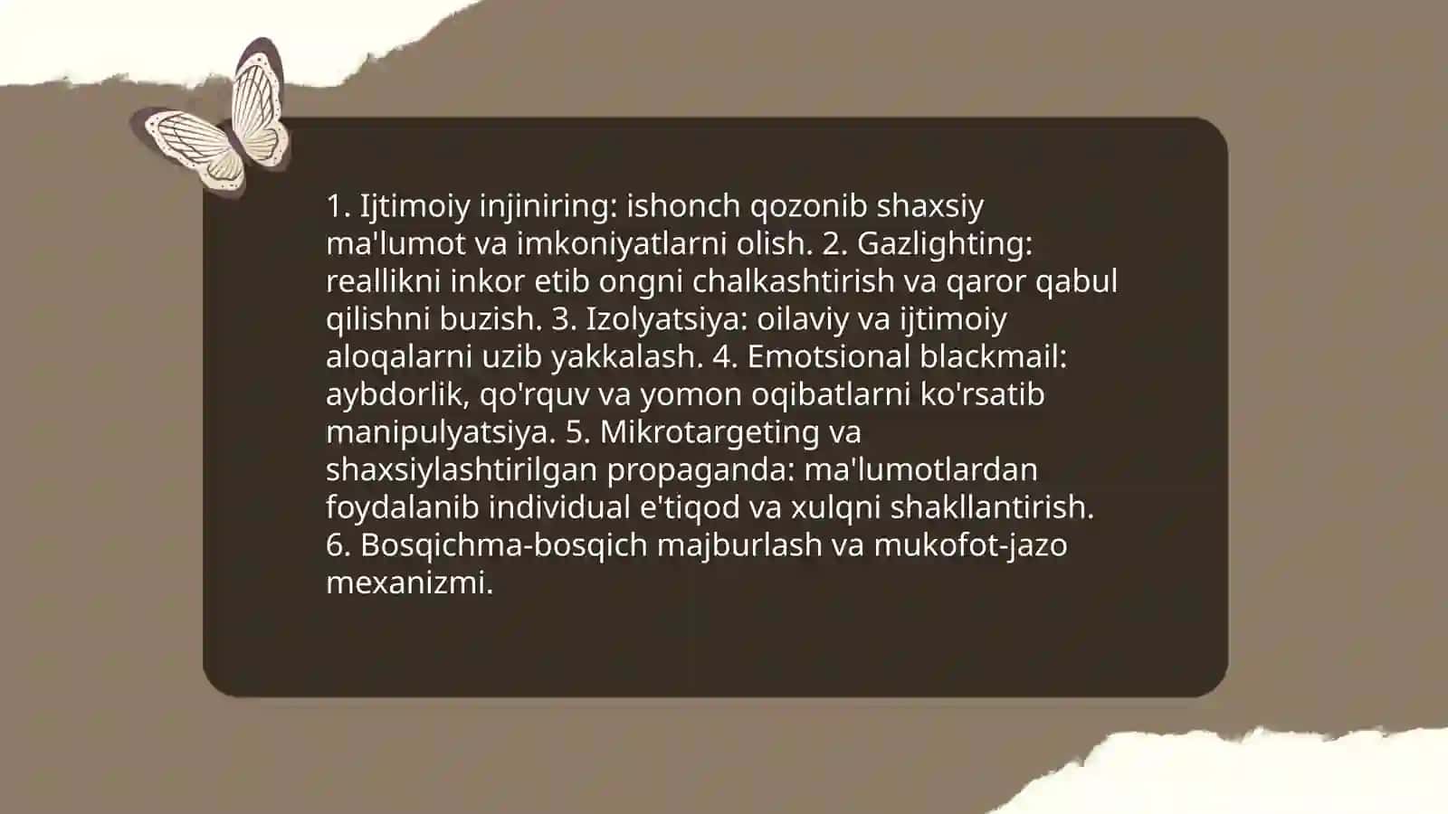 Shahsga yonaltirilgan ahborot: pisihologik, diniy va madaniy tahdidlar 4