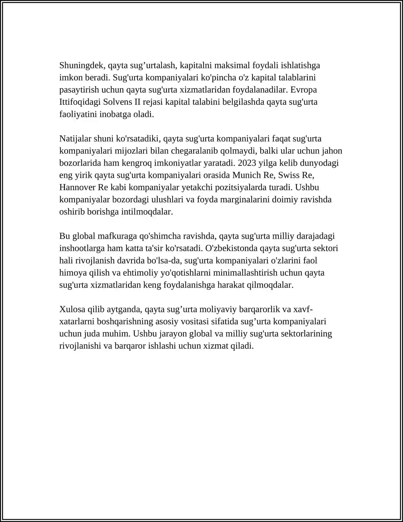 QAYTA SUGʻURTA QILISH ASOSLARI 4