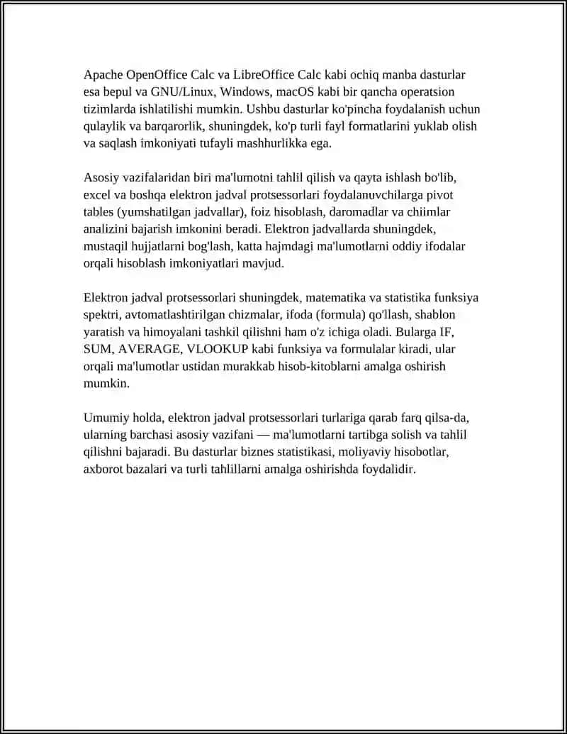 ELIKTRON JADVAL PROTSSERLARI ULARNING VAZIFASI VA IMKONYATI 4