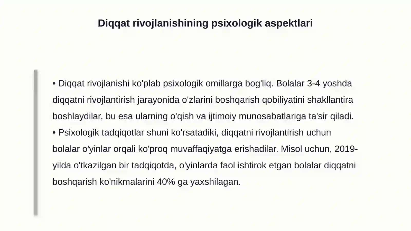Diqqat rivojlanishi va nazariy qarashlar 4
