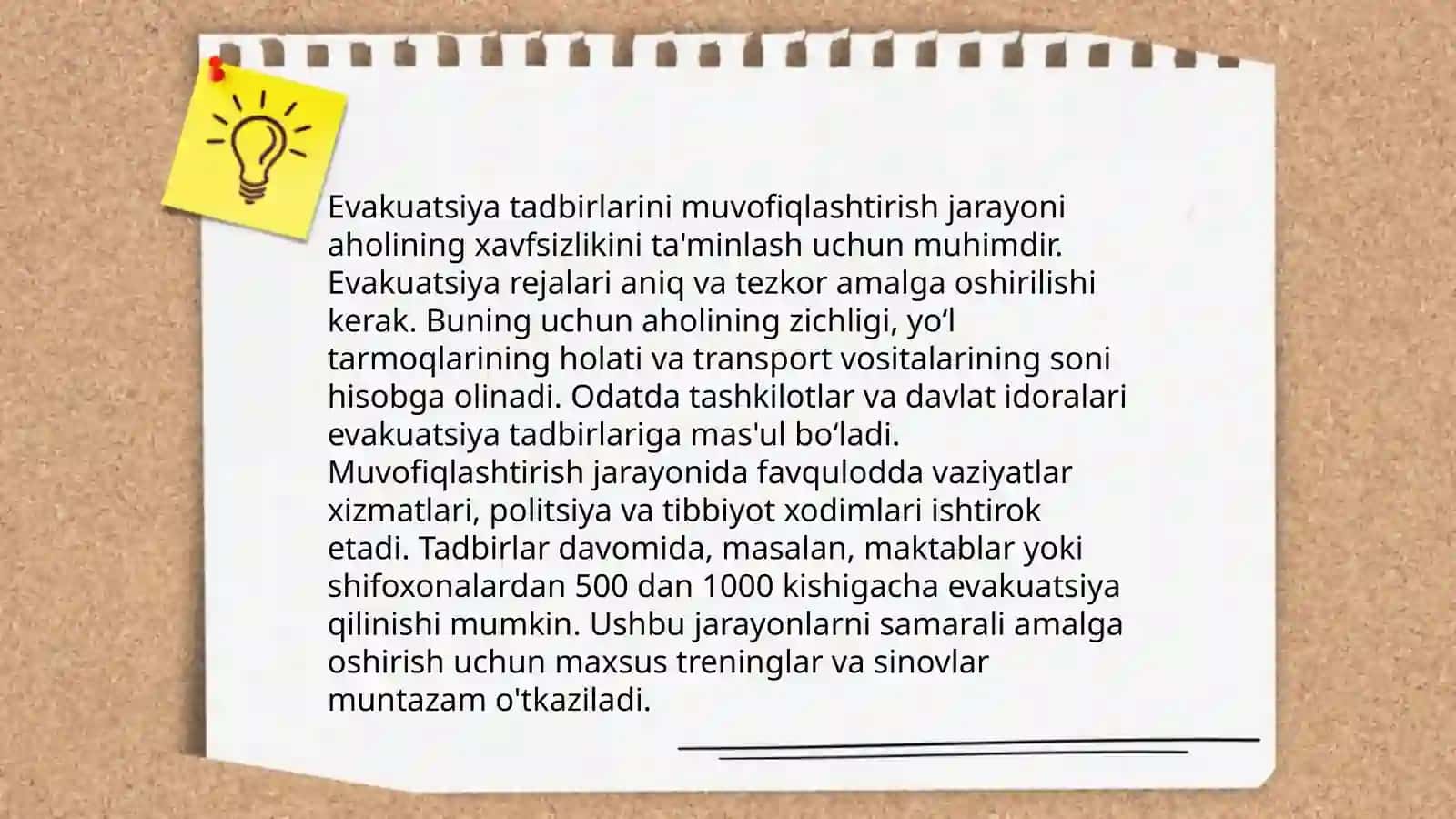 Evakuatsiya omilini mohiyati va uni tashkil qilish tadbirlari 4
