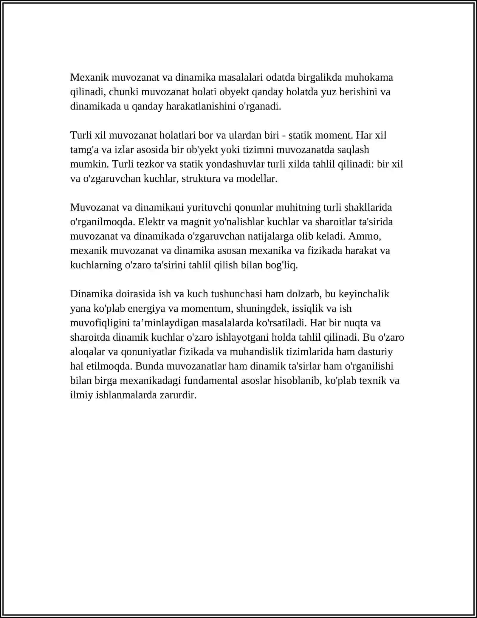 MASHINASIZLIK MUHANDISLIGI SOHALARIDA FIZIKANI ORNI 4