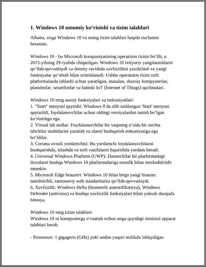 MS WINDOWS 10 OPERATSION TIZIMI VA ULARDAGI YANGI IMKONIYATLARI VA QULAYLIKLARI 4