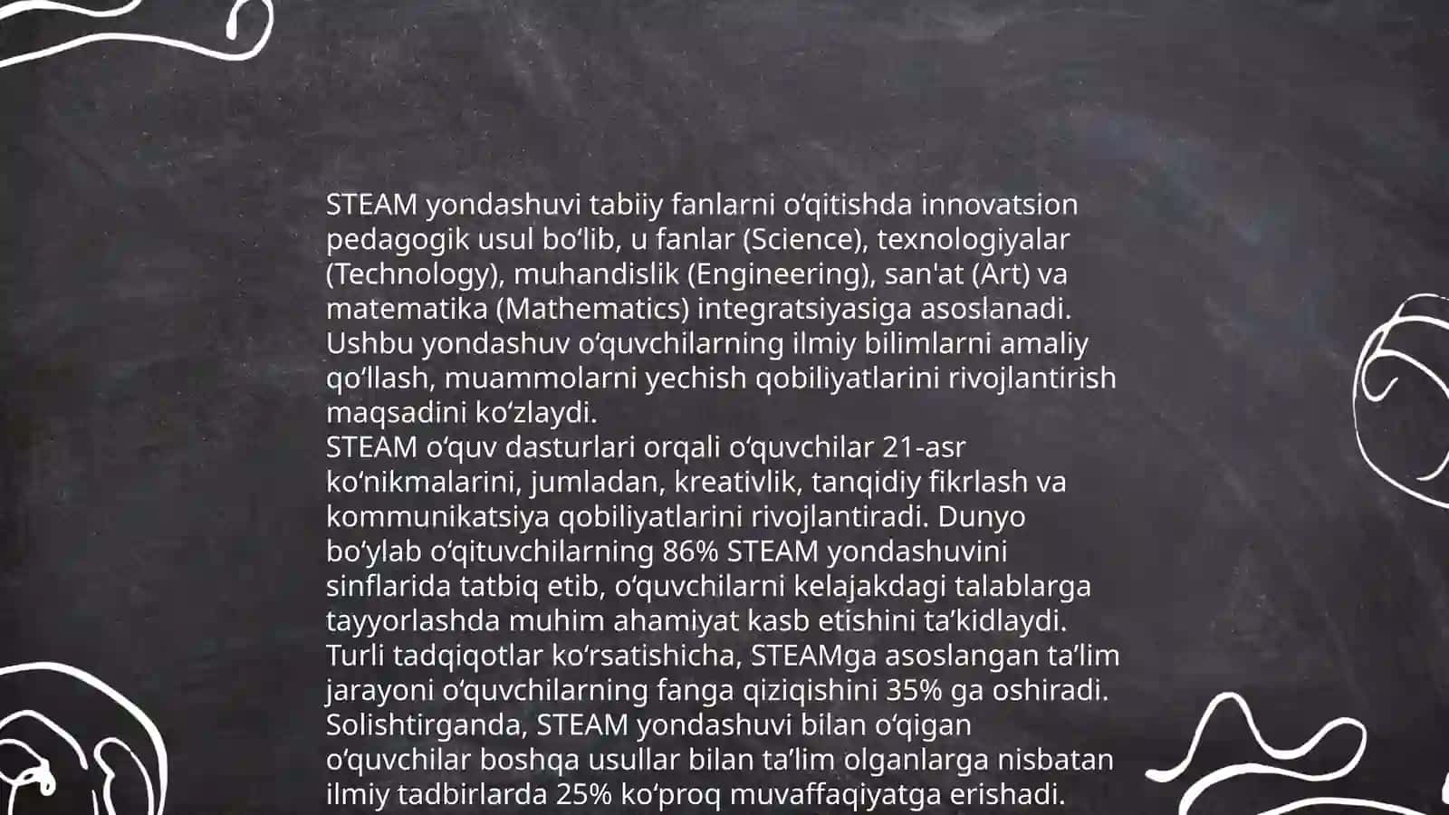 Tabiiy fanlar darslarini tashkil etishda STEAM 4