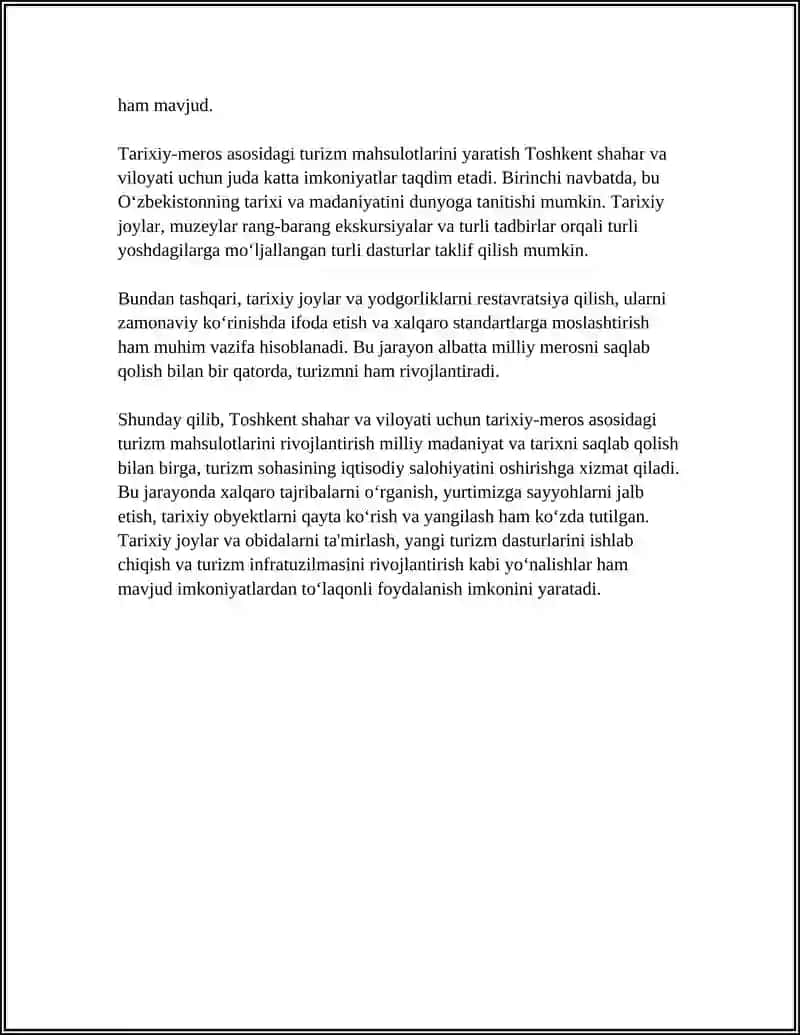 Toshkent Shahar Turizm Mahsulotlari 4