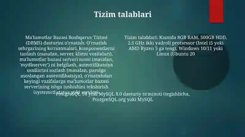 Ma'lumotlar bazasi va ularni boshqarish tizimlari dasturlari 4