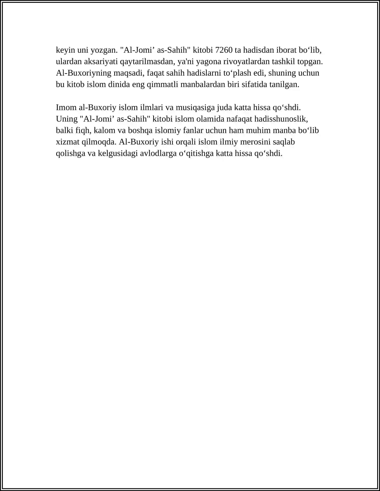 IMOM AL-BUXORIYNING “AL-JOMI’ AS-SAHIH” KITOBI HAQIDA 4