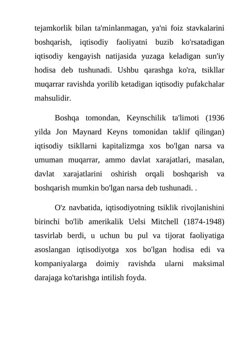 Iqtisodiyot rivojlanishining siklliligi va iqtisodiy sikill nazariyasi 4