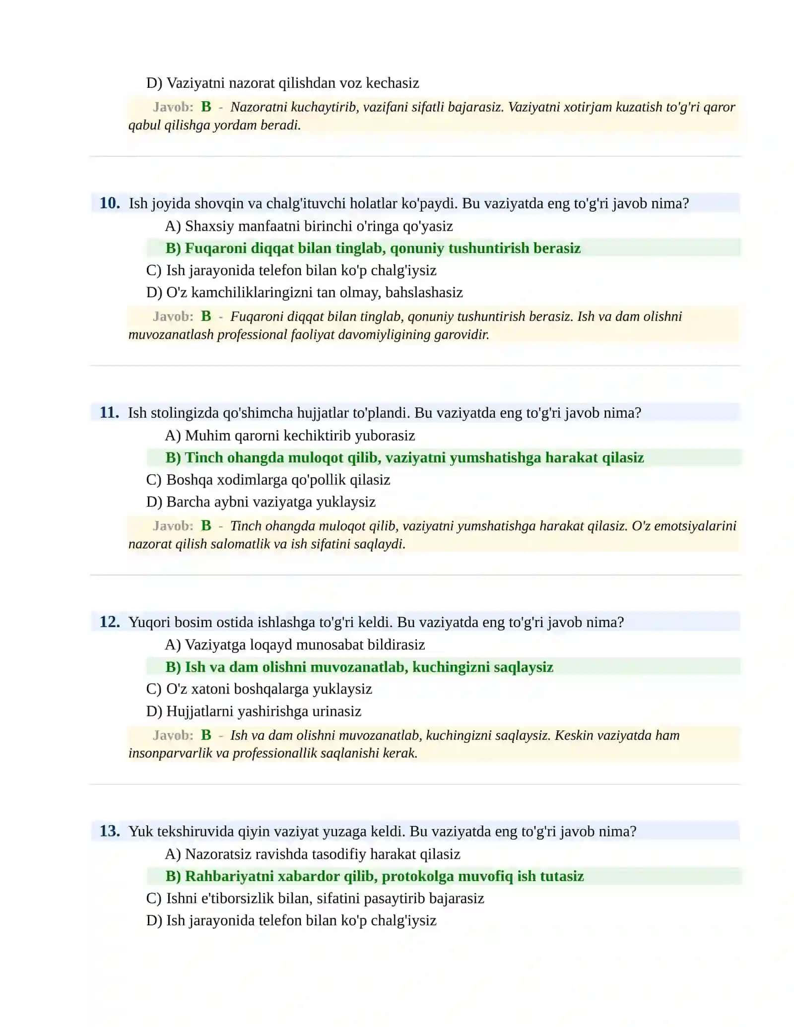 BOJXONA XIZMATIGA ISHGA KIRISH PSIXOLOGIK SINOV Testlari 4
