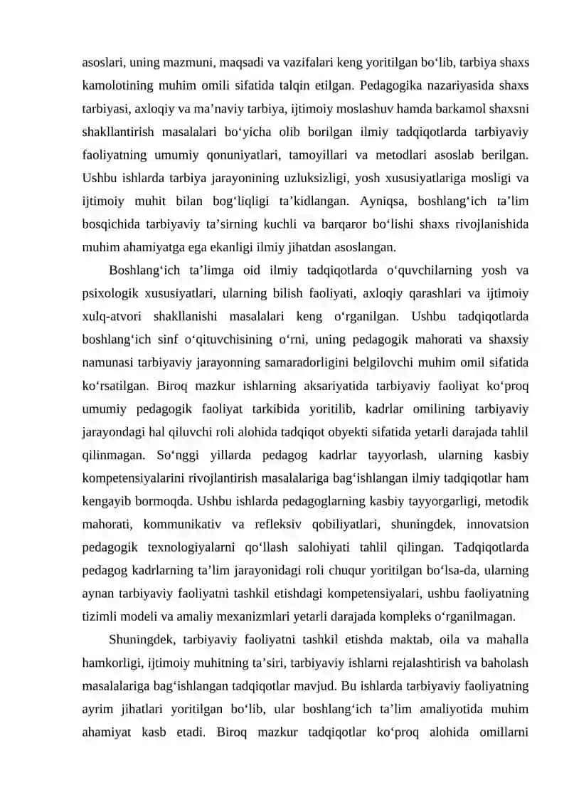 "Boshlangʻich taʼlimda kadrlar asosida tarbiyaviy faoliyatni tashkil etish" 4