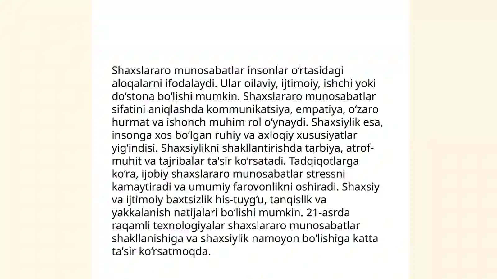 Ijtimoiy talimning shahsiylik sifatlarini shaklantirish shahslararo munosobotlar tajribasini ozlashtirishdagi orni va ahamiyati 4