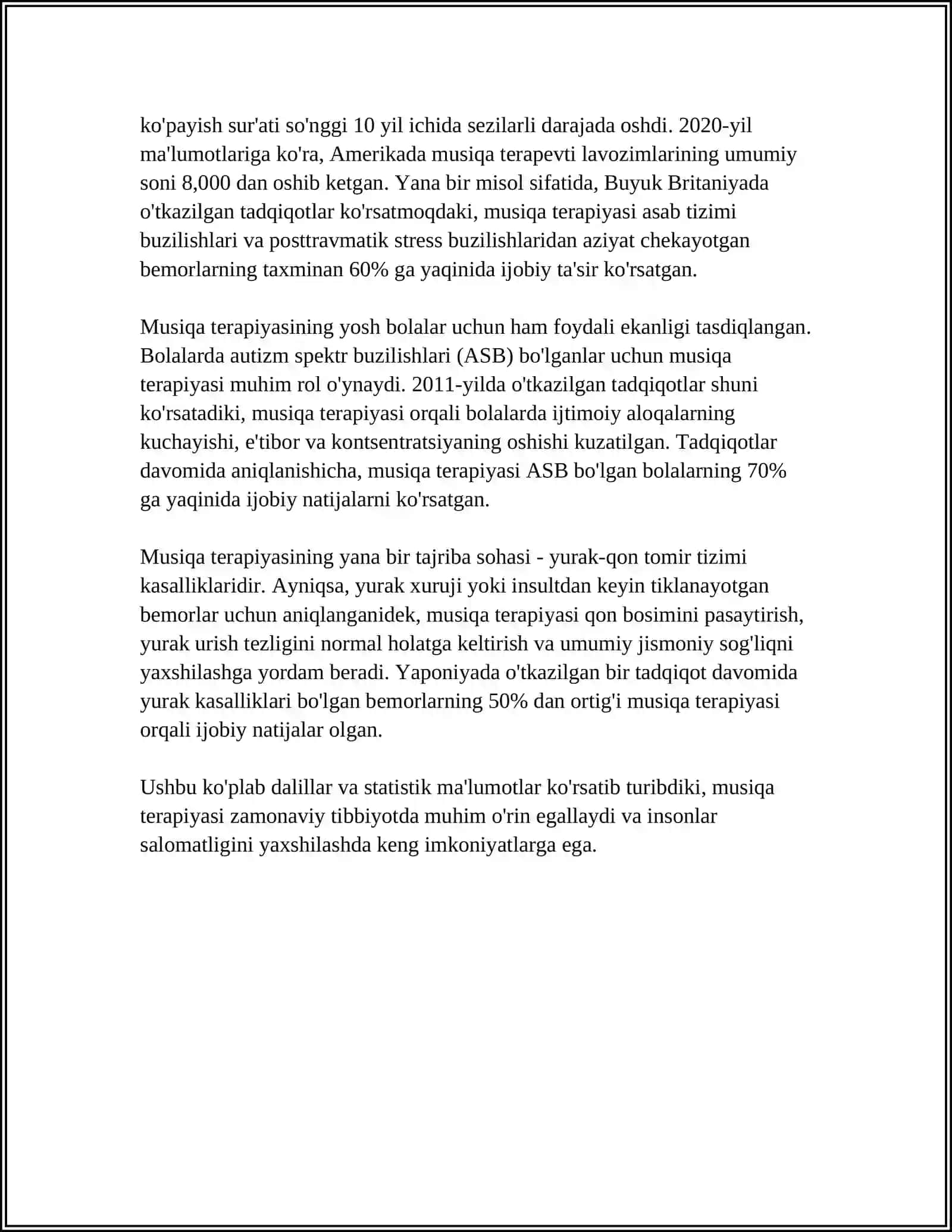 ARTTERAPIYANING TURLARI MAVZUSIDA KROSSVORD 4