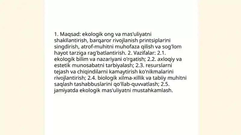 Ekologik taʼlim va tarbiyaning mazmun va vazifalari 4