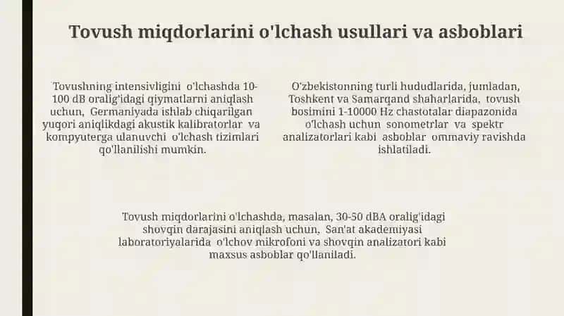 Tovushning fizik xususiyatlari va ularning o'lchanishi 4