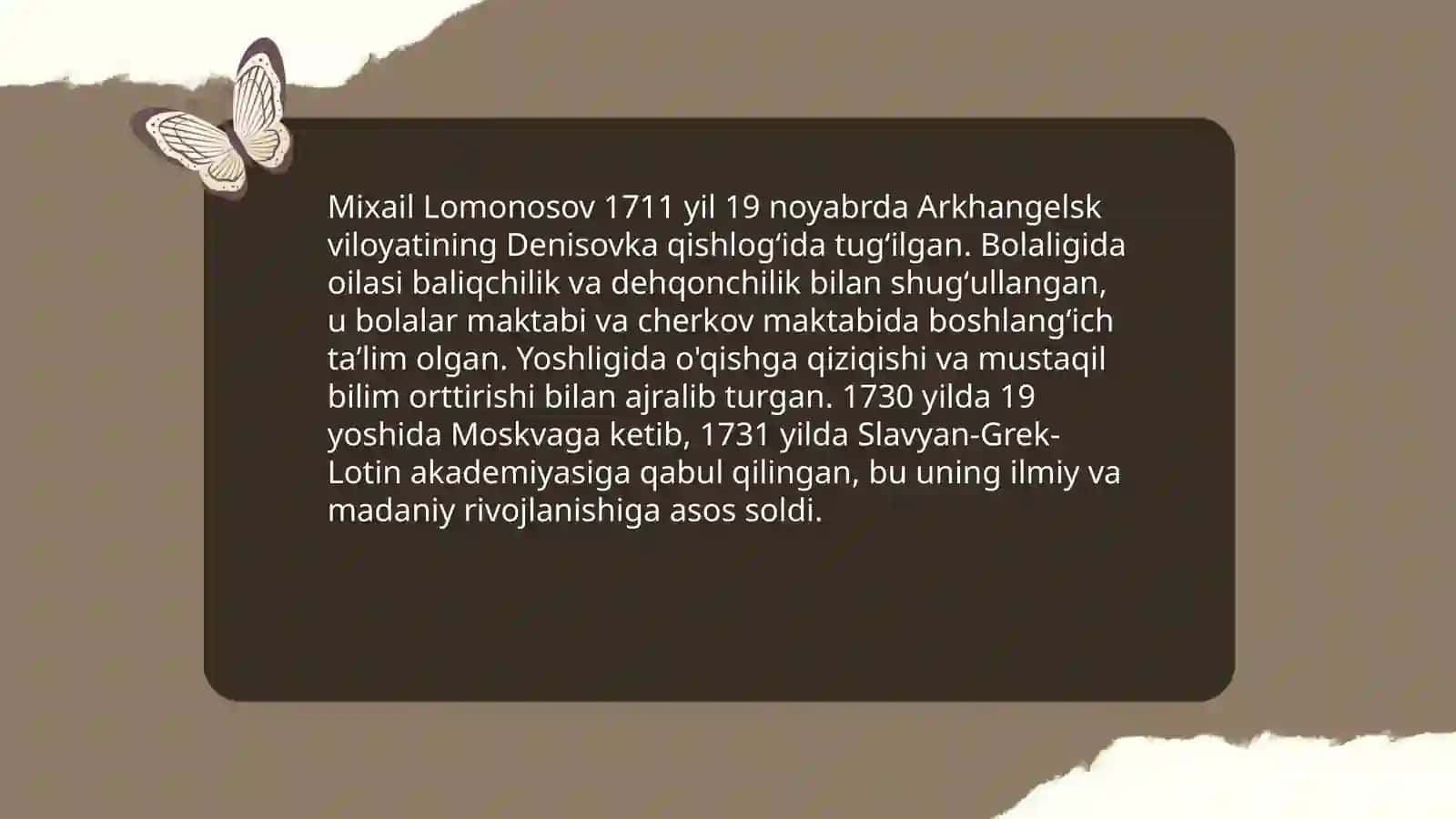 Mixail Lomonosovning hayoti va ijodiy faoliyati 4