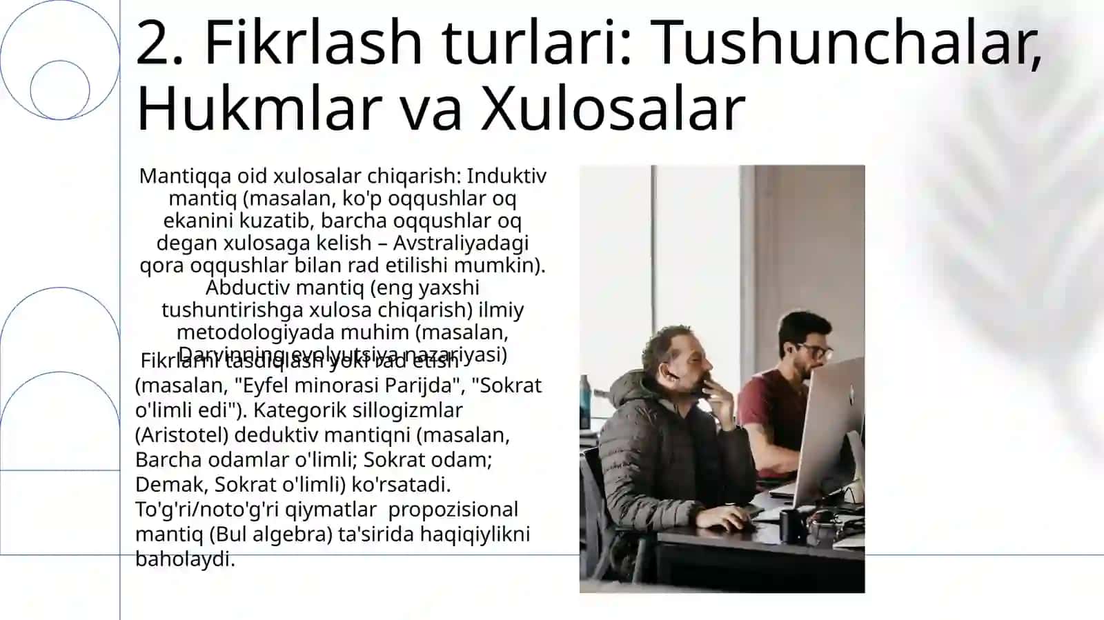 Mantiq.(Logika) Tafakkur shakllari. Falsafa metodlari qonunlari va kategoriyalari 4