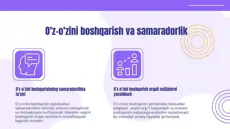 Öz özini boshqarish va samaradorlik uchun javobgarlik 4