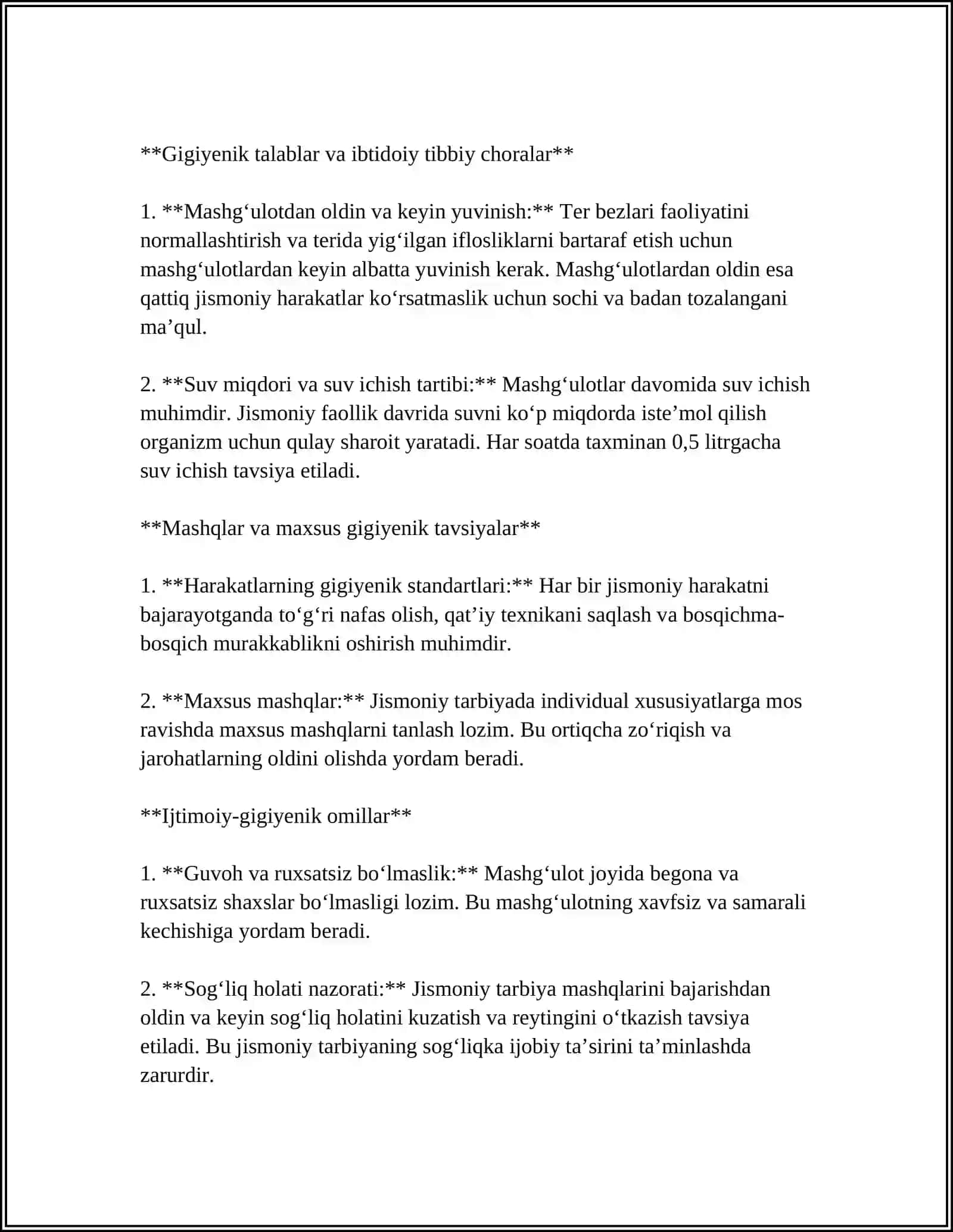 Jismoniy tarbiyaning gigiyenik asoslari 4