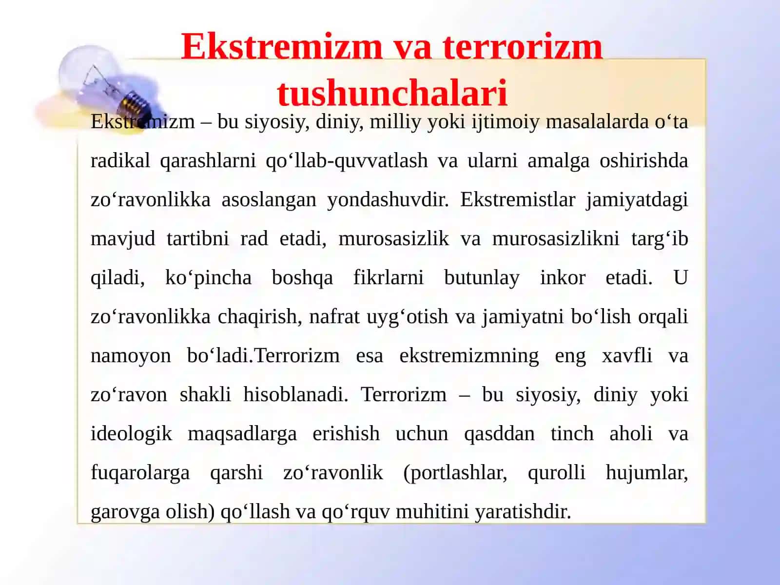 Ekstremizm va terrorizmning mohiyati va uning jamiyat barqarorligiga tahdidi 4