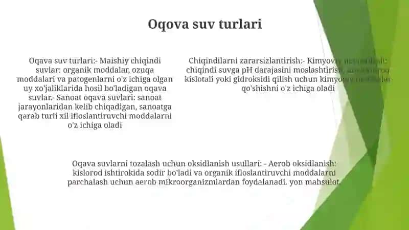Oqova Suvlarini Neytrallash Usuli Bilan Tozalash 4
