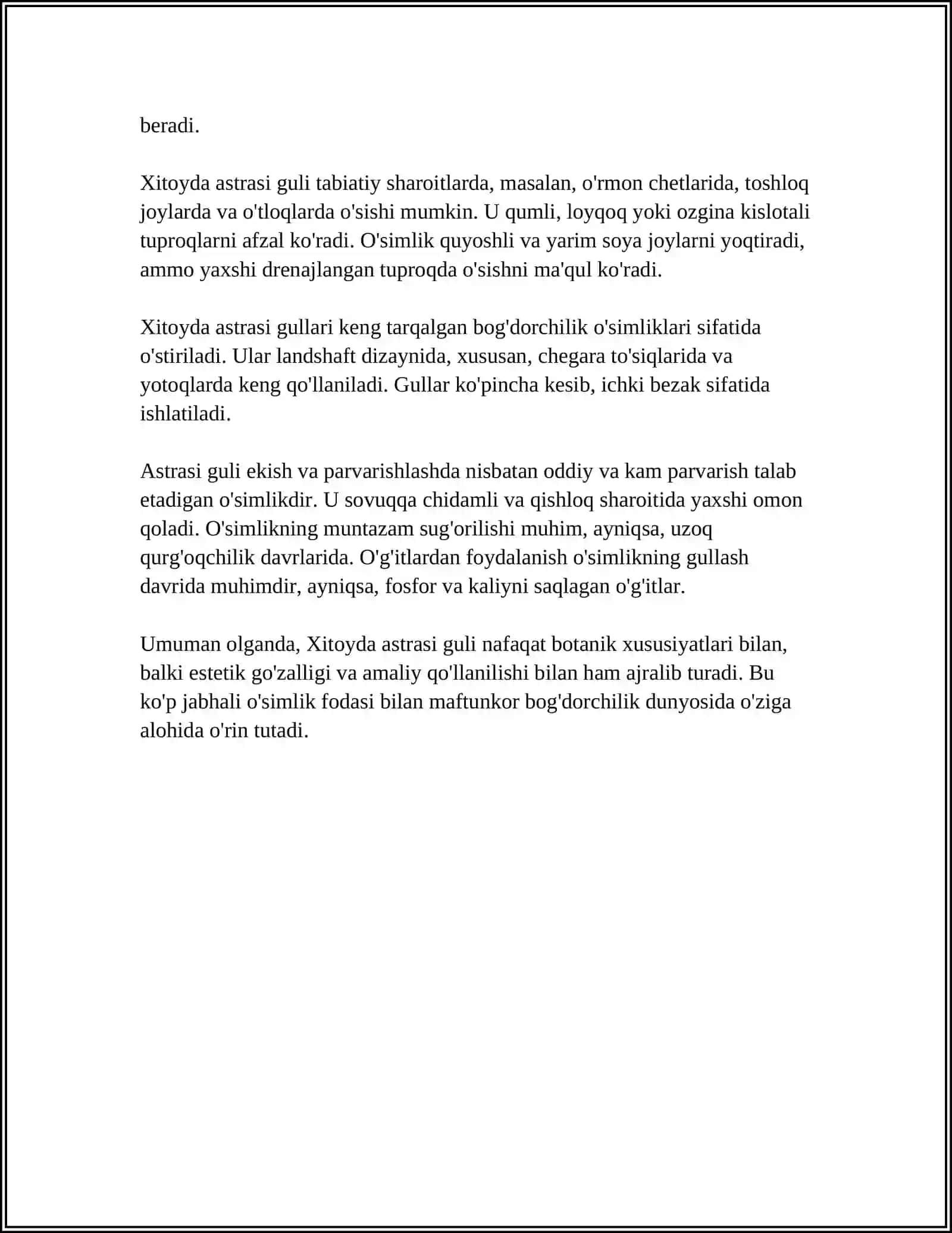 XITOYDA ASTRASI GULNING BIOEKOLOGIK XUSUSIYATI 4