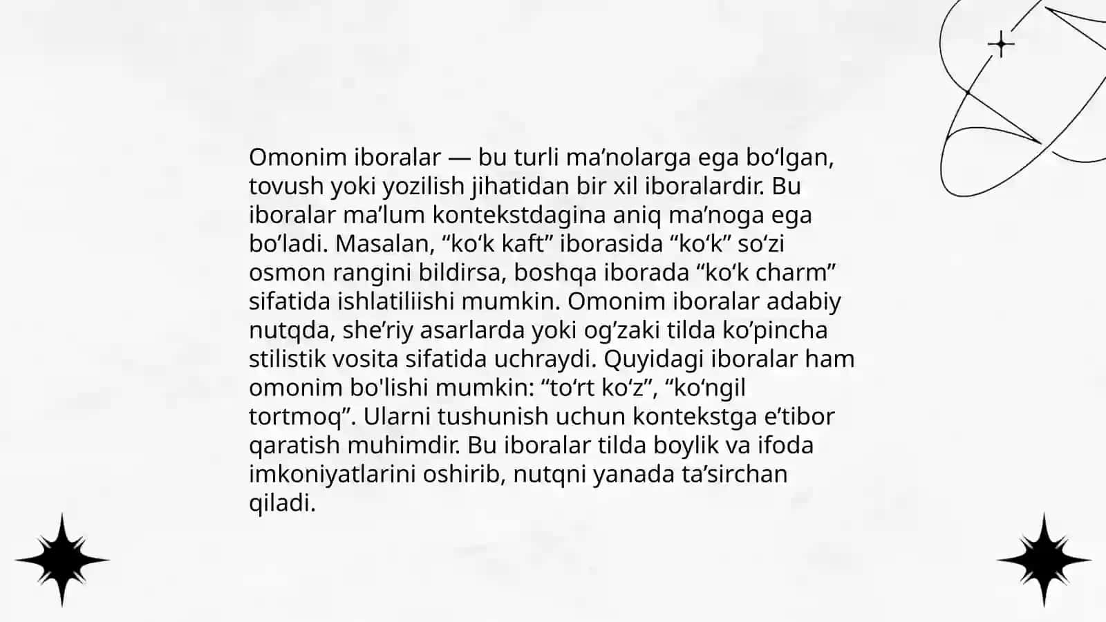Frazemalarning semantik turlari: omonim, sinonim va antonim iboralar 4