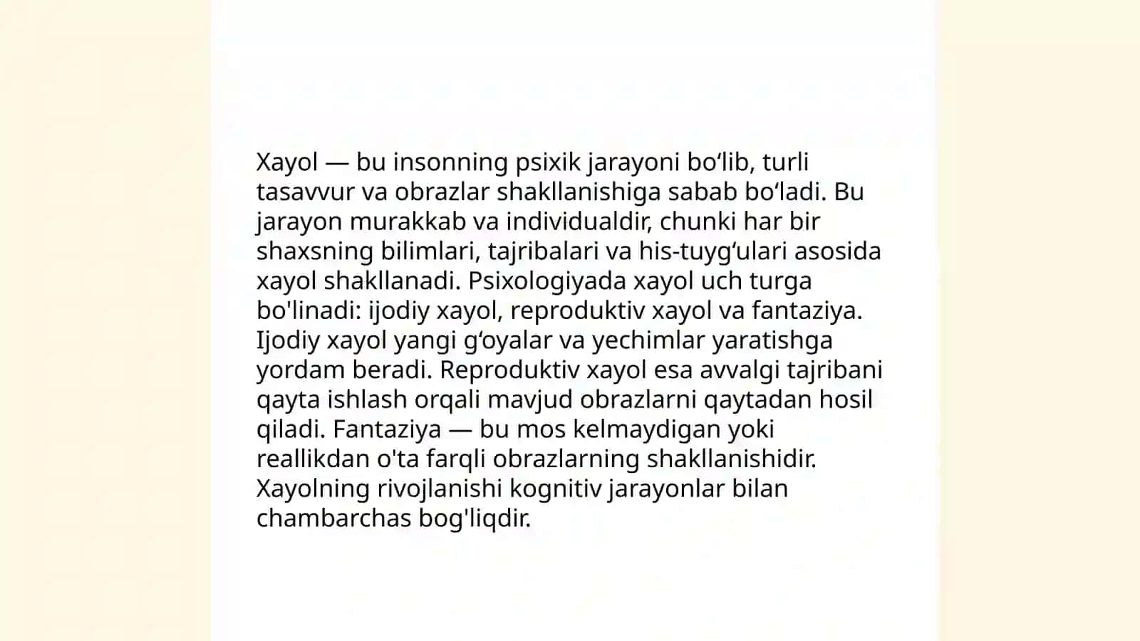 Xayol jarayonlari va xayol turlari 4